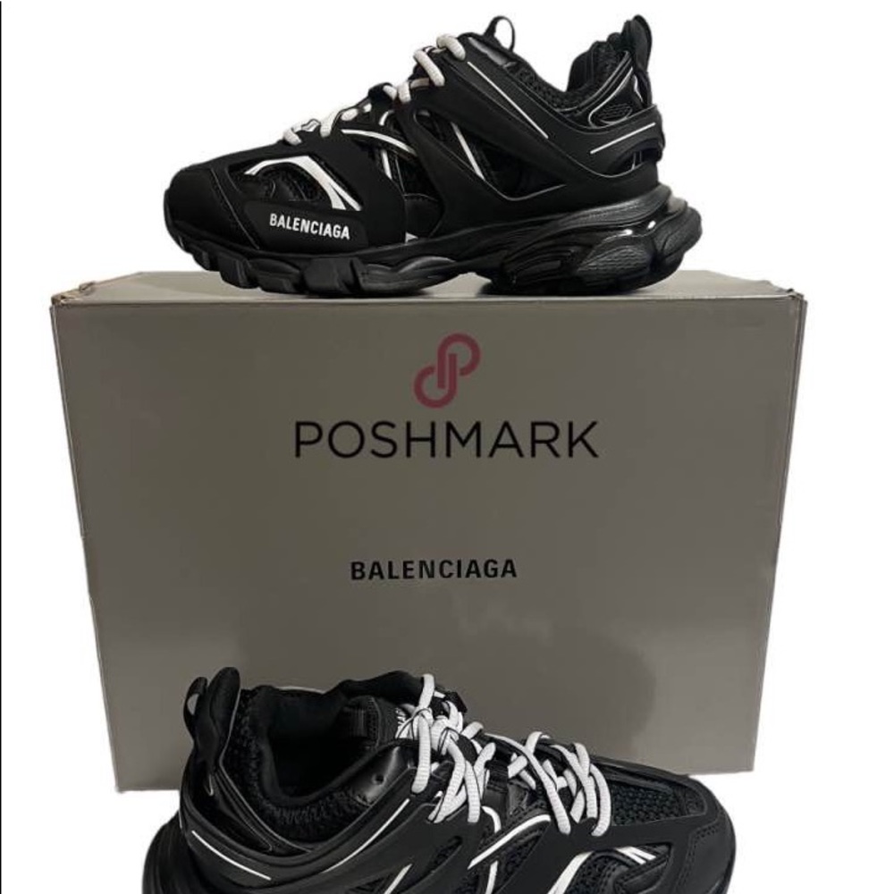 Balenciaga Track Sneakers Low Black White Size 8